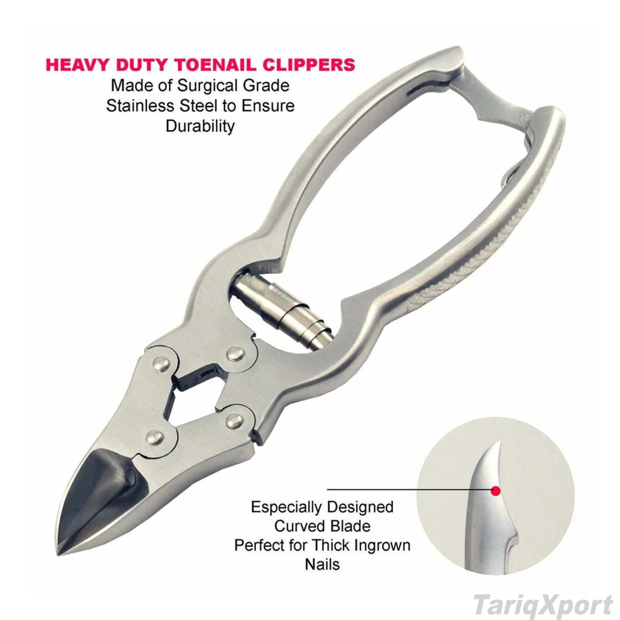 High Quality Professional Stainless Steel Curved Sharp Nail Cutter Trimmer Wide Jaw Opening Private Label Thick Mutated Toenail - Image 2