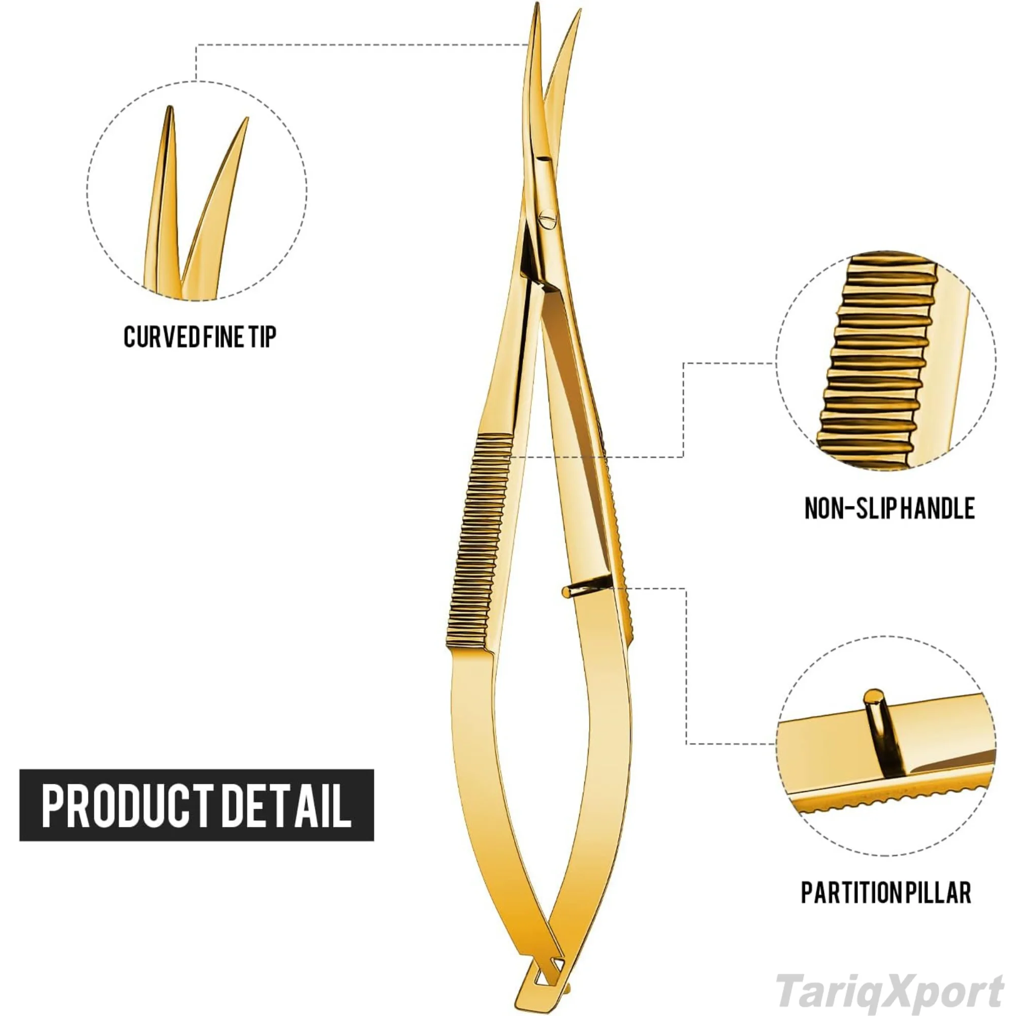 High Quality Customized Straight Eyebrow Scissors Pointed Tip Stainless Steel Comfortable Handle Eco-Friendly Reusable - Image 4