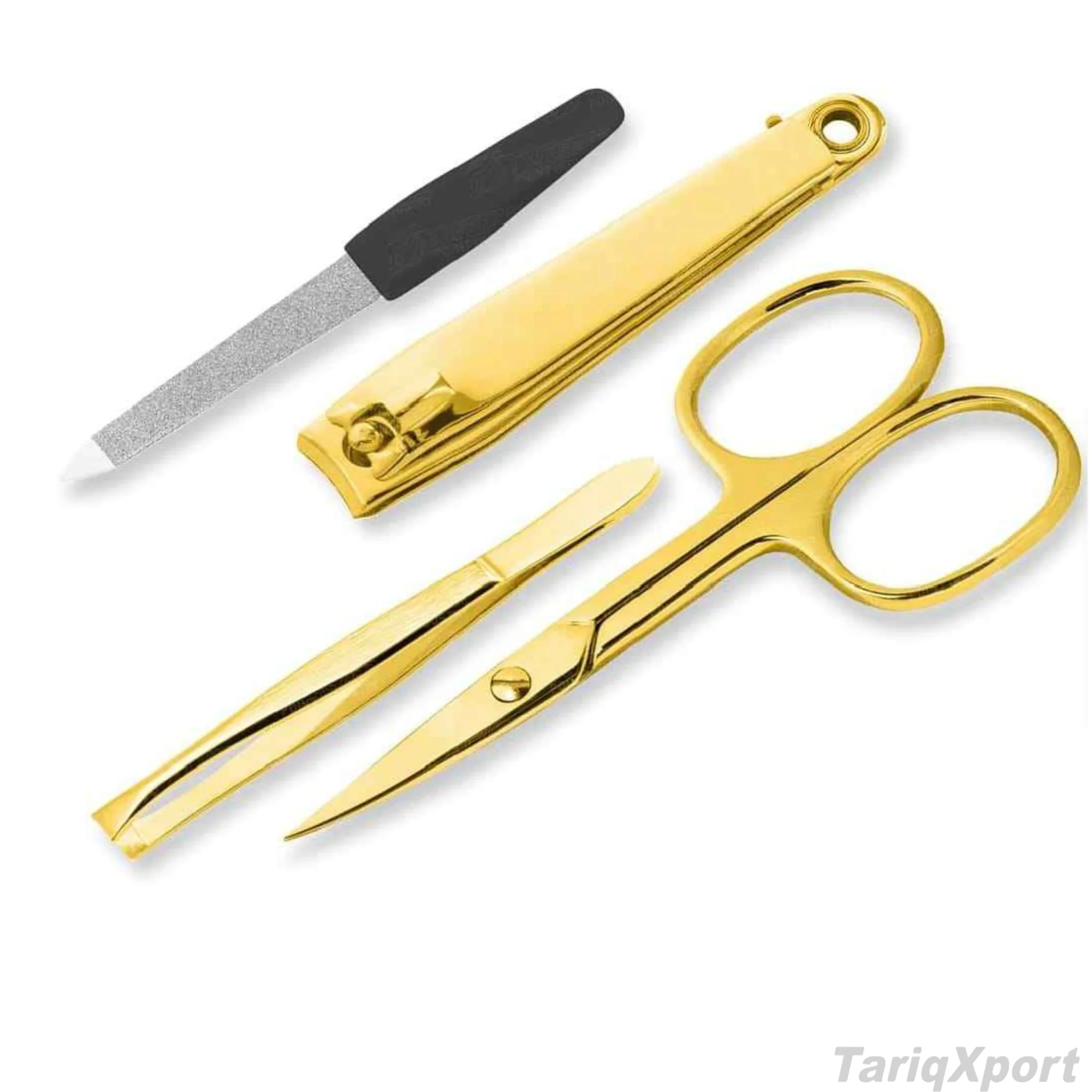 High Quality Professional Gold Plated Stainless Steel Manicure Pedicure Set Reusable 4-in-1 Manicure Kits with Costum Logo - Image 5