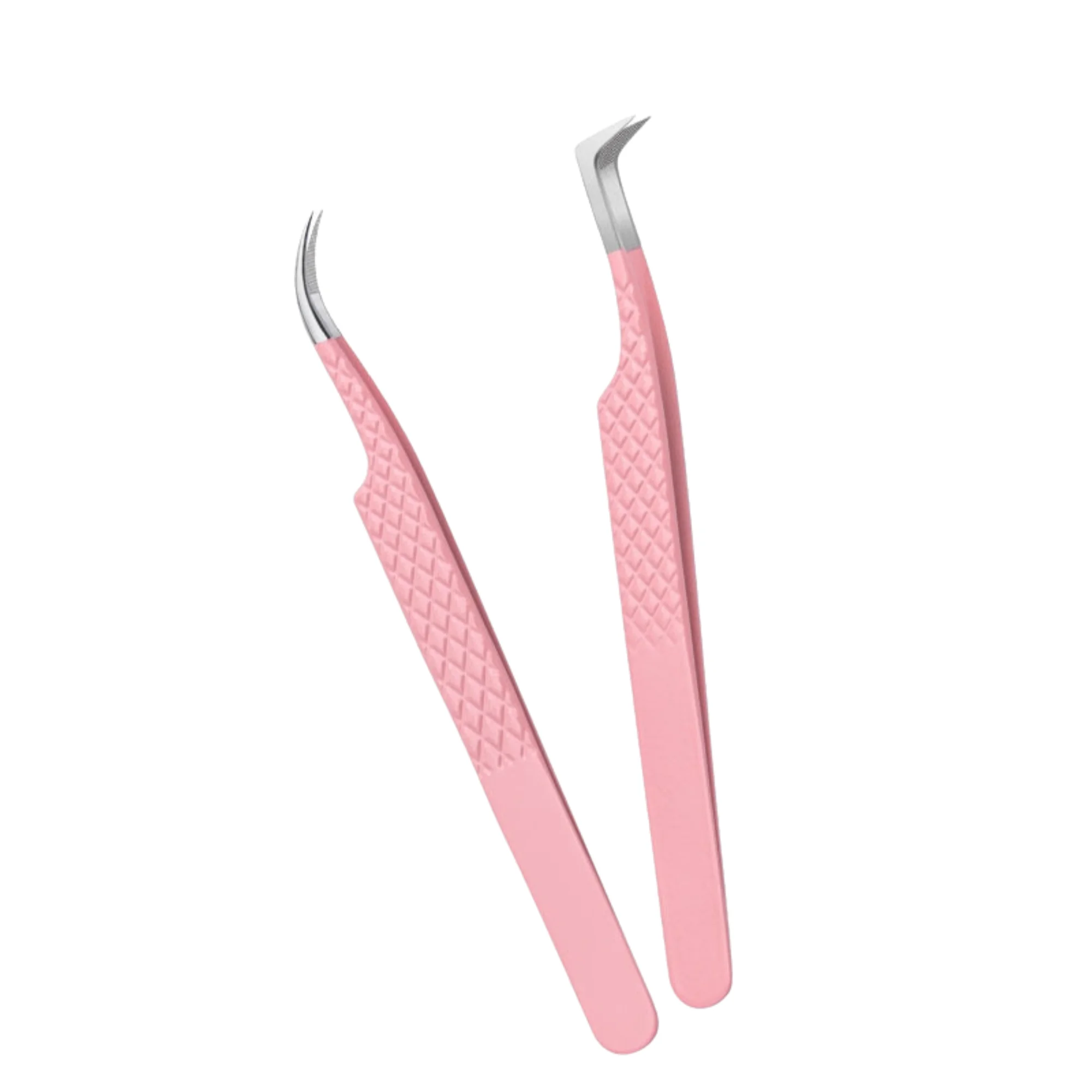 Anti-slip Professional Eyelash Extension Tweezers Stainless Steel Curved Tip Lashes Comfortable Handle Custom Logo