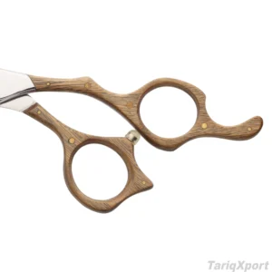 Professional 6 Inch Barber Hair Cutting Scissors Wooden Handle Sharp Blade Stainless Steel Salon Hairdressing Scissors Tool