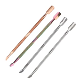 Professional Double-ended Circle Beveled Head Cuticle Pusher Remover Stainless Steel Reusable Custom Logo Nails Files Nail