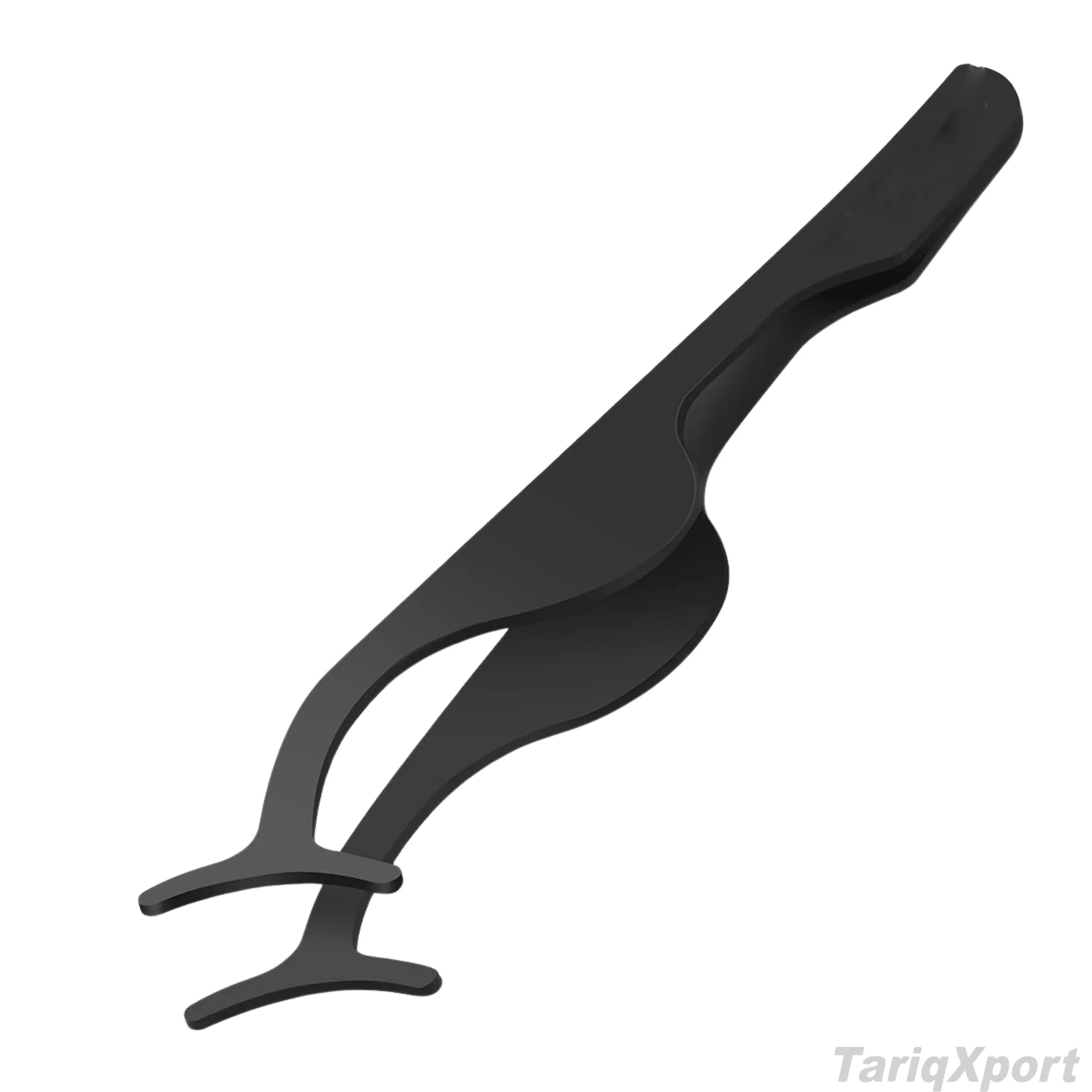 Black Stainless Steel Eyelash Tweezers with Pointed Tip for False Lashes and Mascara Application - Image 4