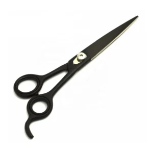 Professional Hair Scissors Stainless Steel Sharp Blade Black Plastic Handle Right Handed Long Handle