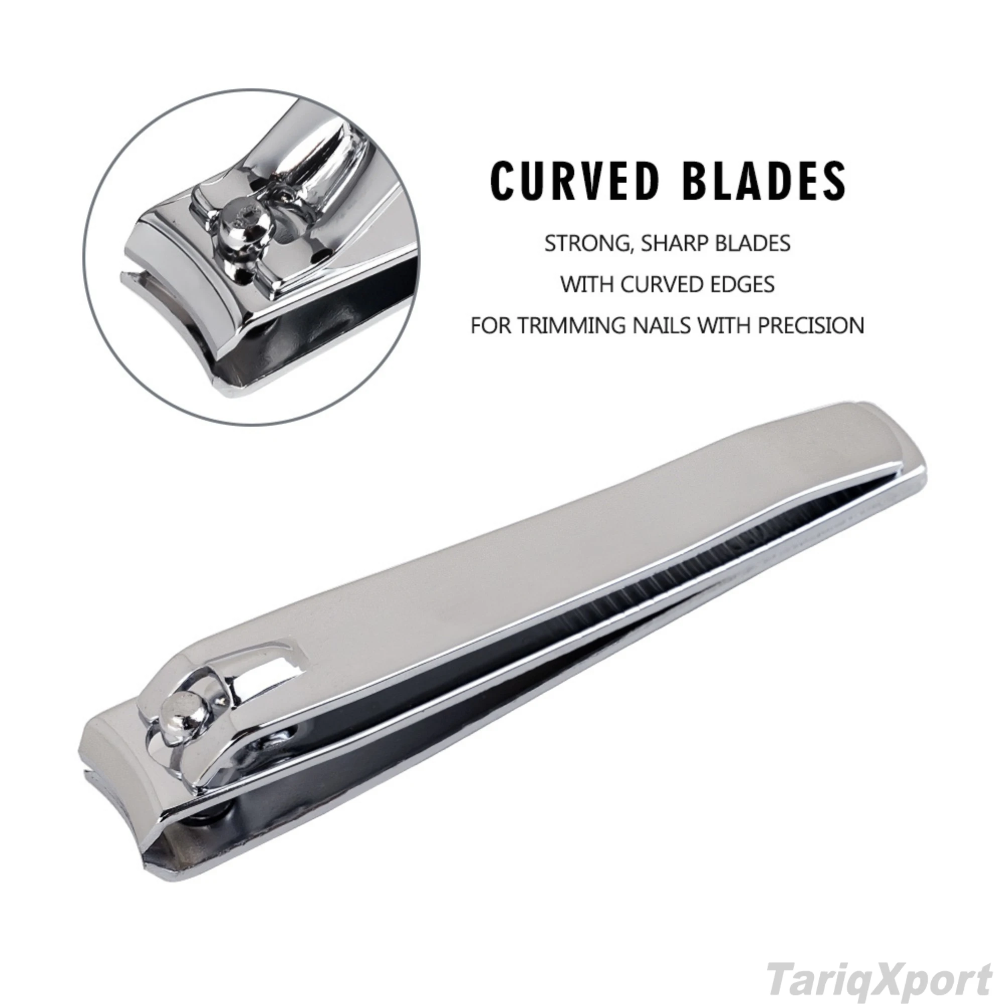 Professional Carbon Stainless Steel Silver Fingernail Clippers Big Nail Cutter for Nail Salon Manicure Pedicure Tool - Image 3
