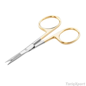 Professional Beauty Satin Polish Manicure Scissors Sharp Customizable Logo Comfort Handle Cuticle Nipper Curved Stainless Steel