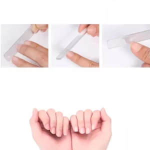 Custom Laser Printing Manicure Pedicure Tools Clear Washable Double Sided Straight Nano Glass Nail Files for Natural Nails Care