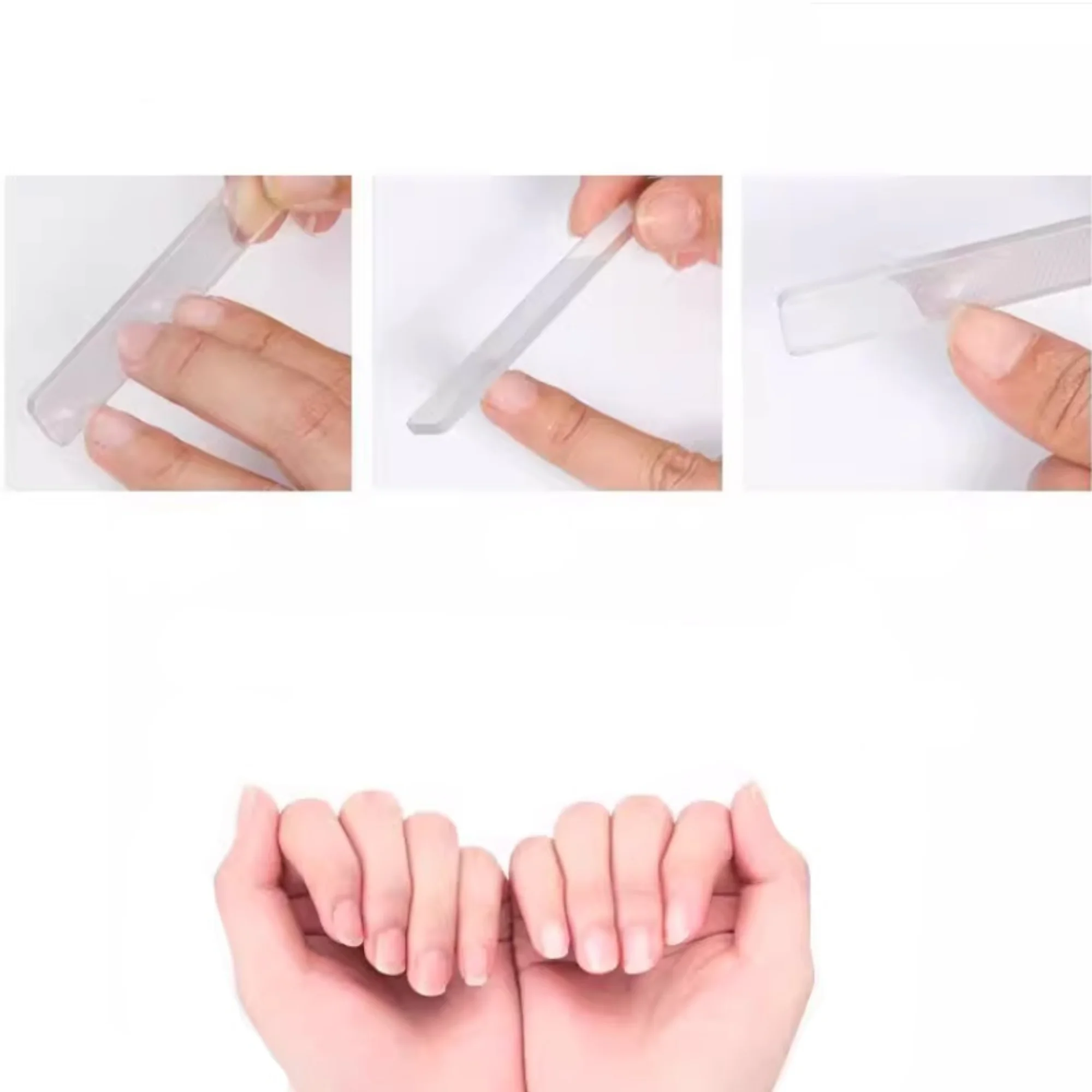 Custom Laser Printing Manicure Pedicure Tools Clear Washable Double Sided Straight Nano Glass Nail Files for Natural Nails Care - Image 2