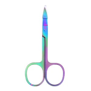 Rainbow Stainless Steel Eyebrow Scissors Sharp Straight Blade Beauty Grooming Tool Right Handed Cuticle Trimmer