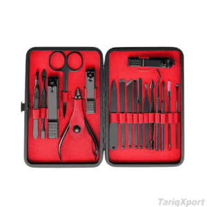 18 Pcs Professional Classic Luxurious Stainless Steel 5 1 10 1 Manicure Pedicure Kit Full Customization Offer High Quality Box