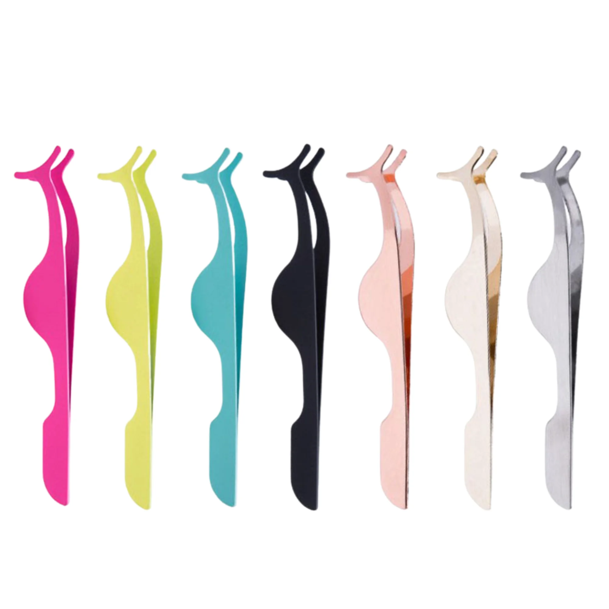Wholesale Low Price Professional Stainless Steel False Eyelashes Applicator Tool Comfortable Handle Custom Logo Packaging