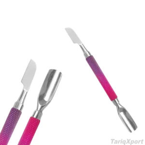 Professional High Quality Reusable Stainless Steel Double End Cuticle Nail Pusher Spoon Cleaner Tool for Manicure Comfortable