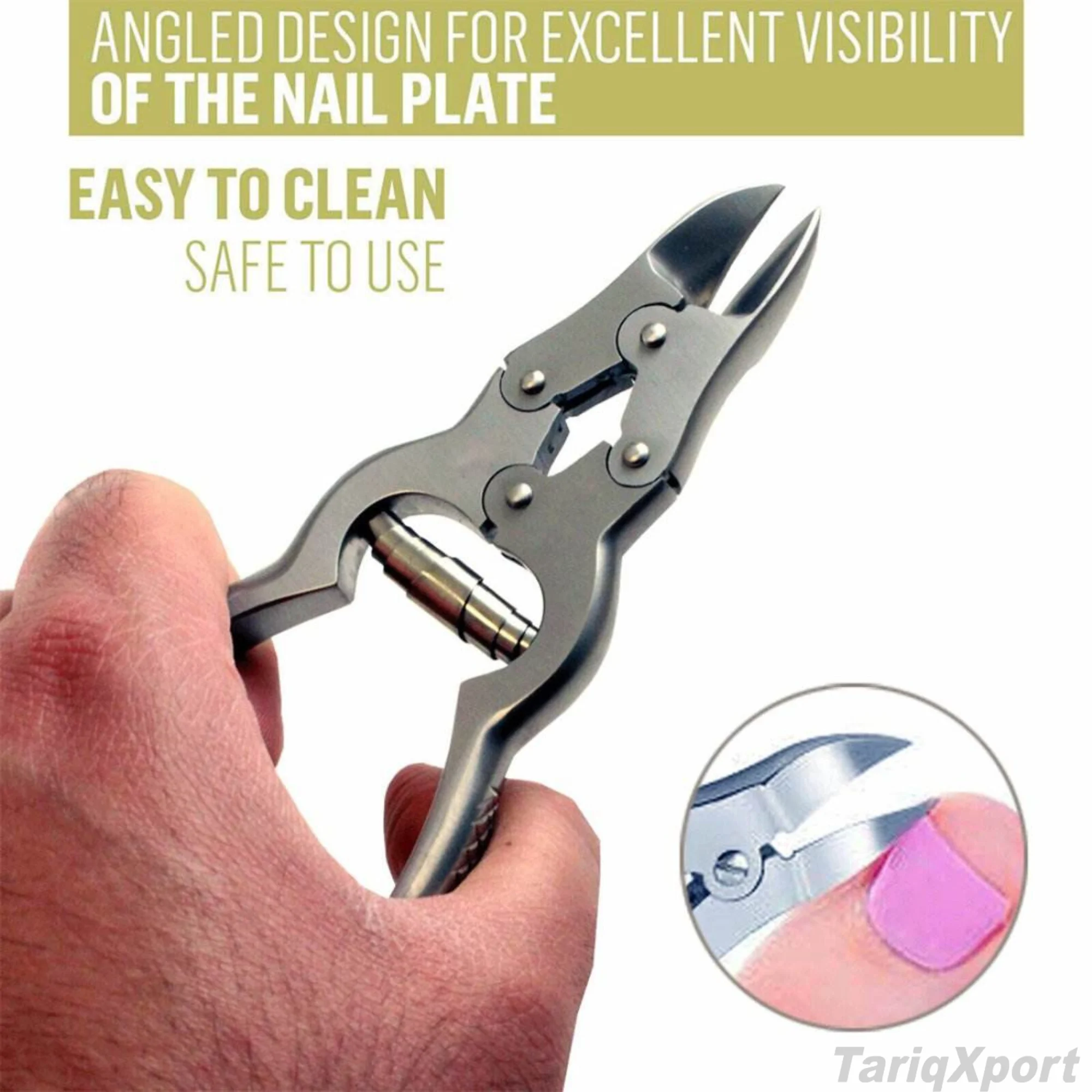 High Quality Professional Stainless Steel Curved Sharp Nail Cutter Trimmer Wide Jaw Opening Private Label Thick Mutated Toenail - Image 6