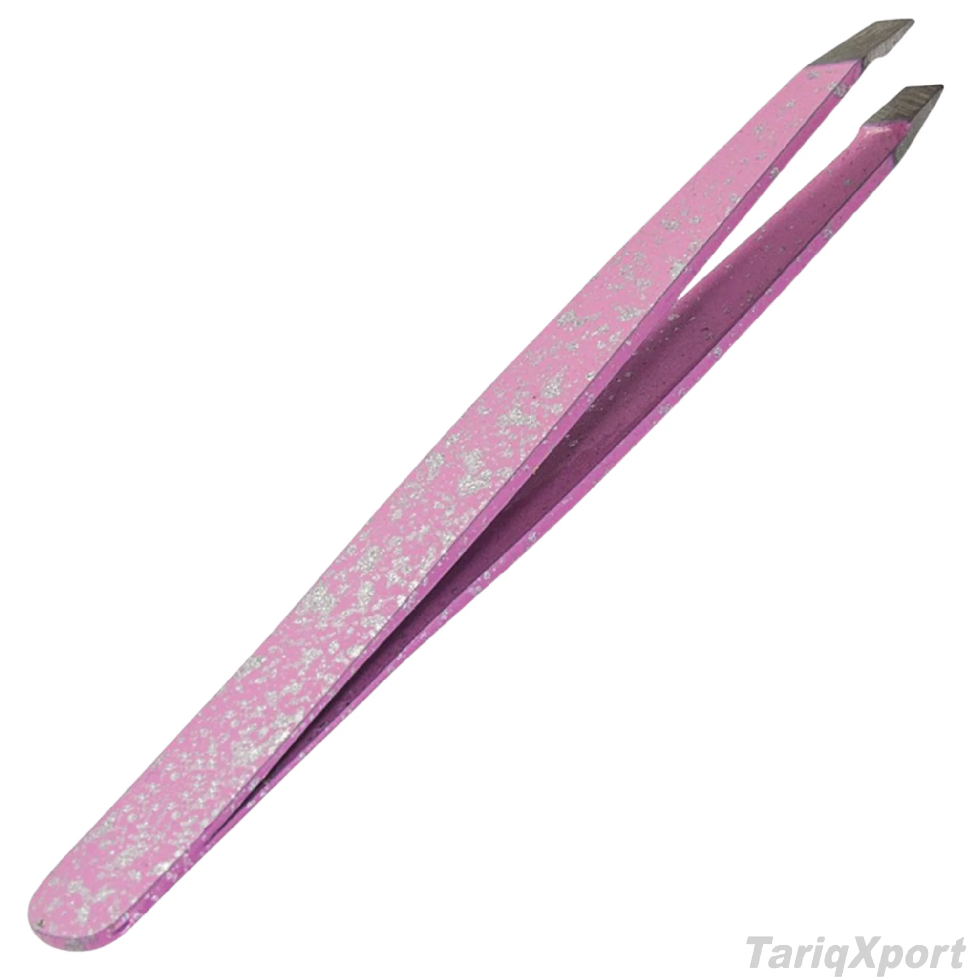 Wholesale Professional Eyebrow Tweezers Stainless Steel Lightweight Comfortable Handle Slanted Tip Custom Logo Beauty Tweezers - Image 4