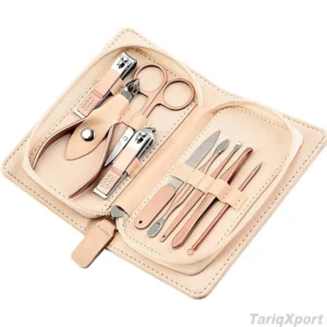 Premium Professional 10 in 1 Stainless Steel Nail Kit Case Portable Manicure Tools Reusable for Adults & Teen Classic Style