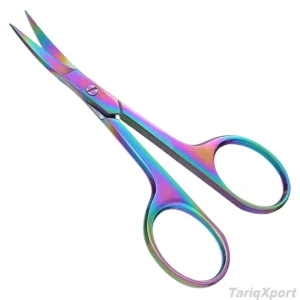 Multi Color Professional Small Stainless Steel Nail Scissors for Beauty Makeup Eyebrow Trimming with Sharp Straight Blades Logo