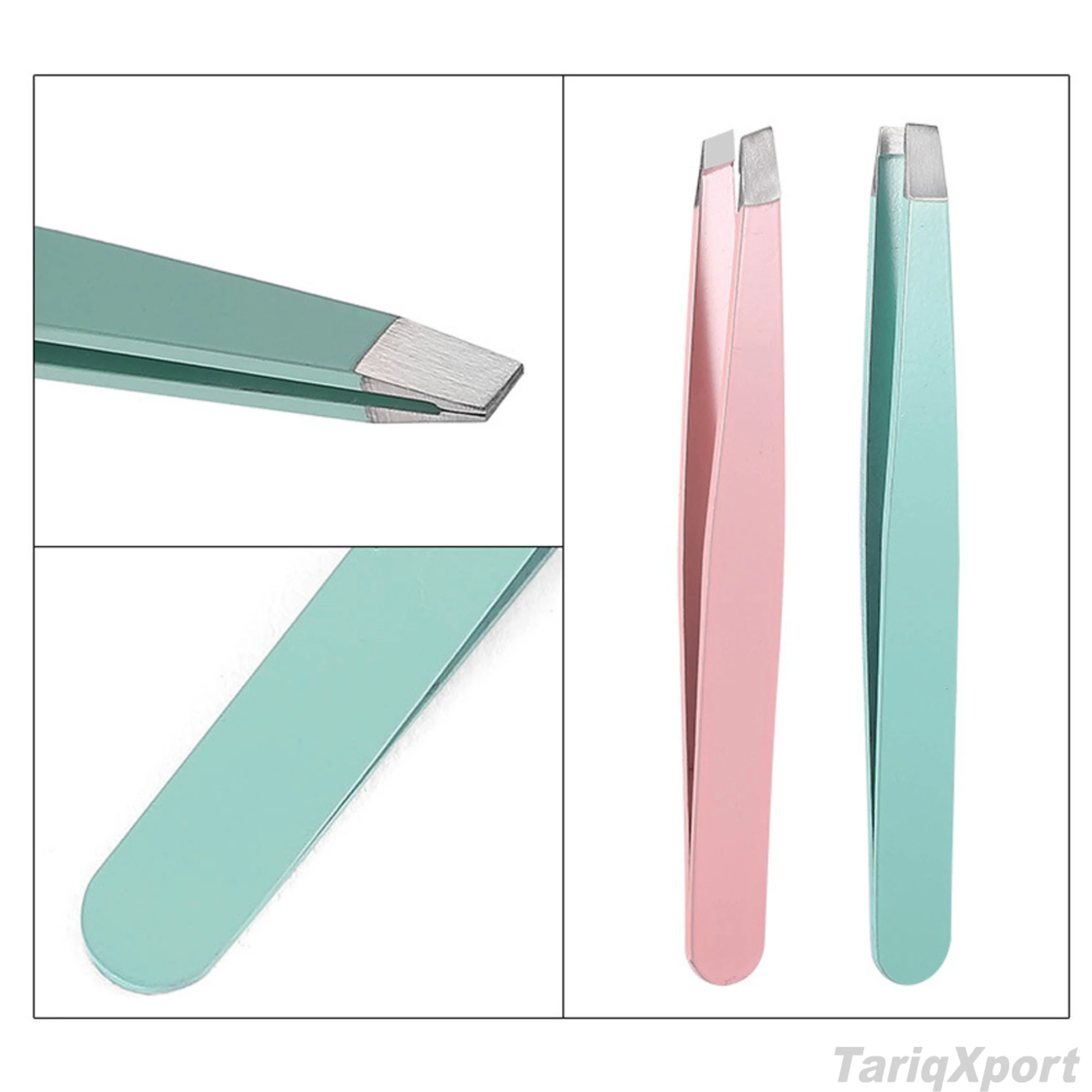 Professional Colorful Rust-free Stainless Steel Slanted Durable Reusable Lightweight Volume Eyebrow Eyelash Tweezers Salon - Image 4