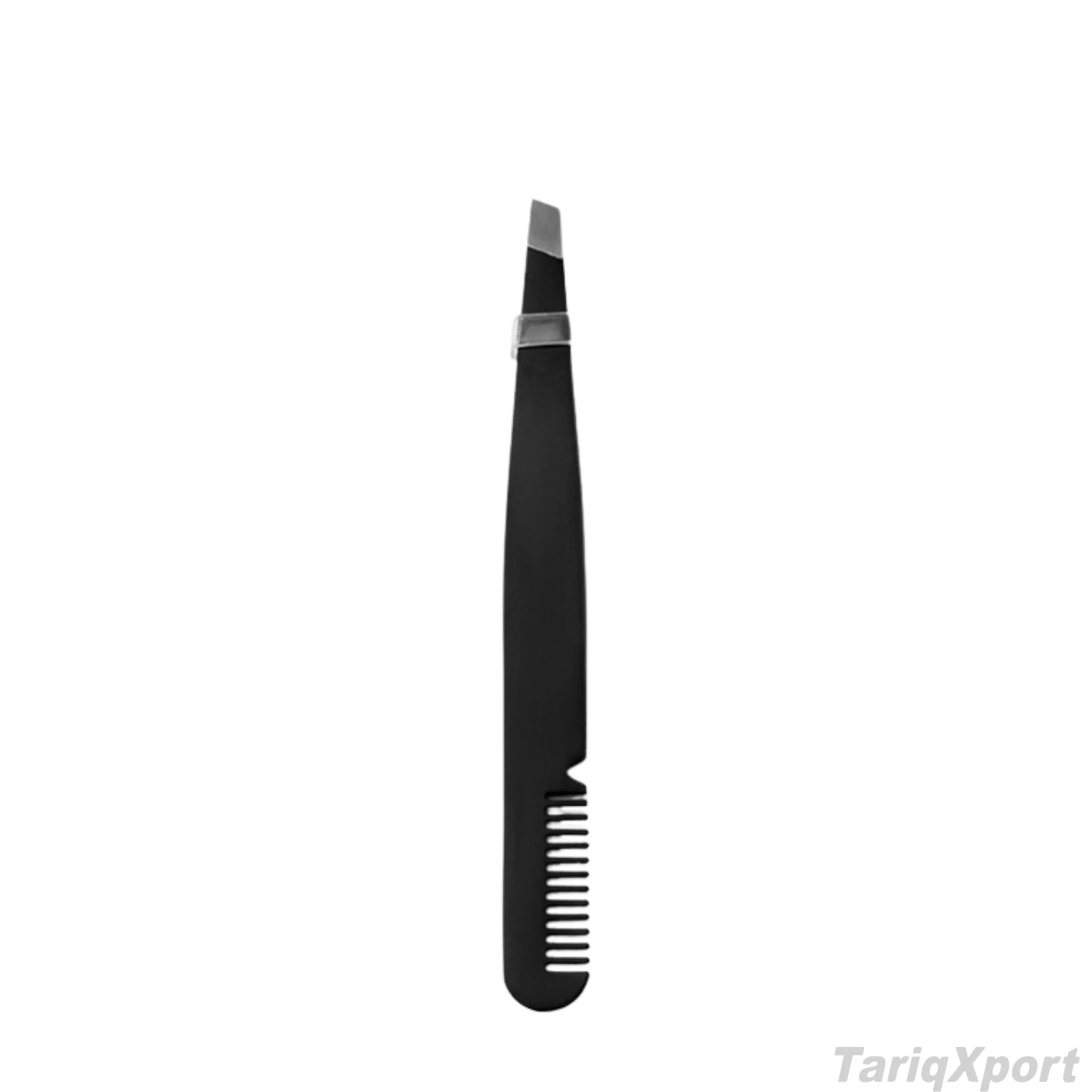 Wholesale High Quality Eco-friendly Stainless Steel Slanted Tip Eyebrow Comb Tweezers Custom Logo for Eyelash Trimming Eyebrow - Image 5