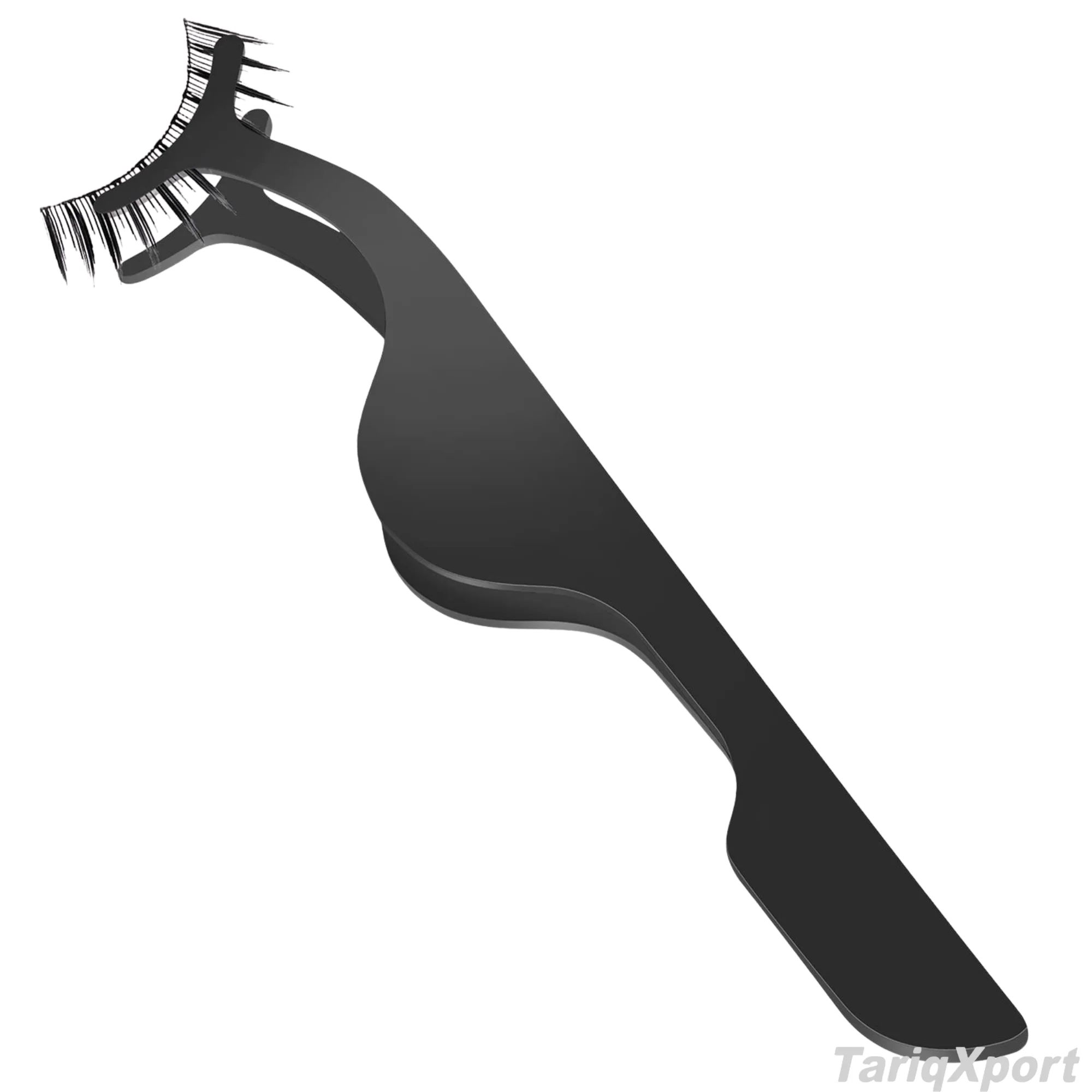 Black Stainless Steel Eyelash Tweezers with Pointed Tip for False Lashes and Mascara Application - Image 2
