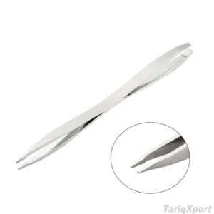 Professional Factory Wholesale Stainless Steel Beauty Tool Double-End Precision Slant Tip Tweezers for Eyelashes Eyebrow Safety