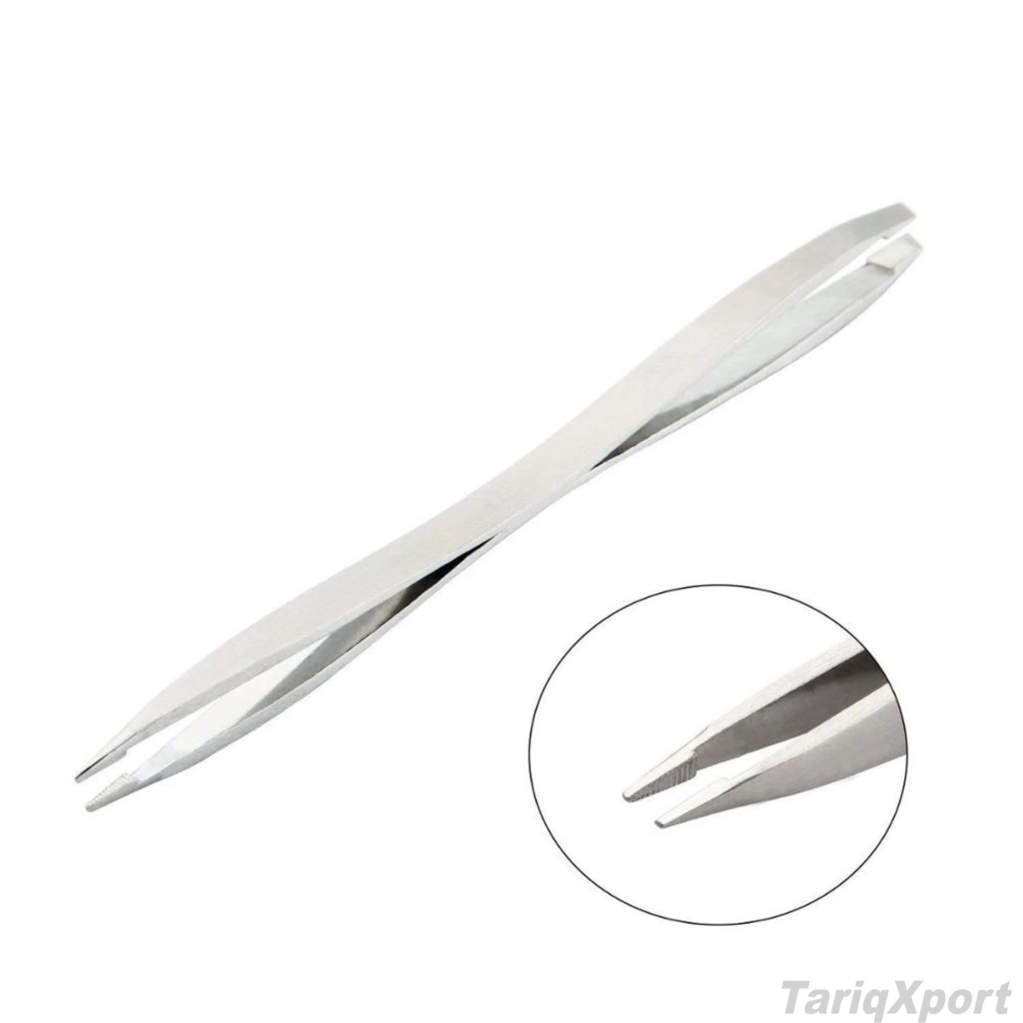 Professional Factory Wholesale Stainless Steel Beauty Tool Double-End Precision Slant Tip Tweezers for Eyelashes Eyebrow Safety - Image 2