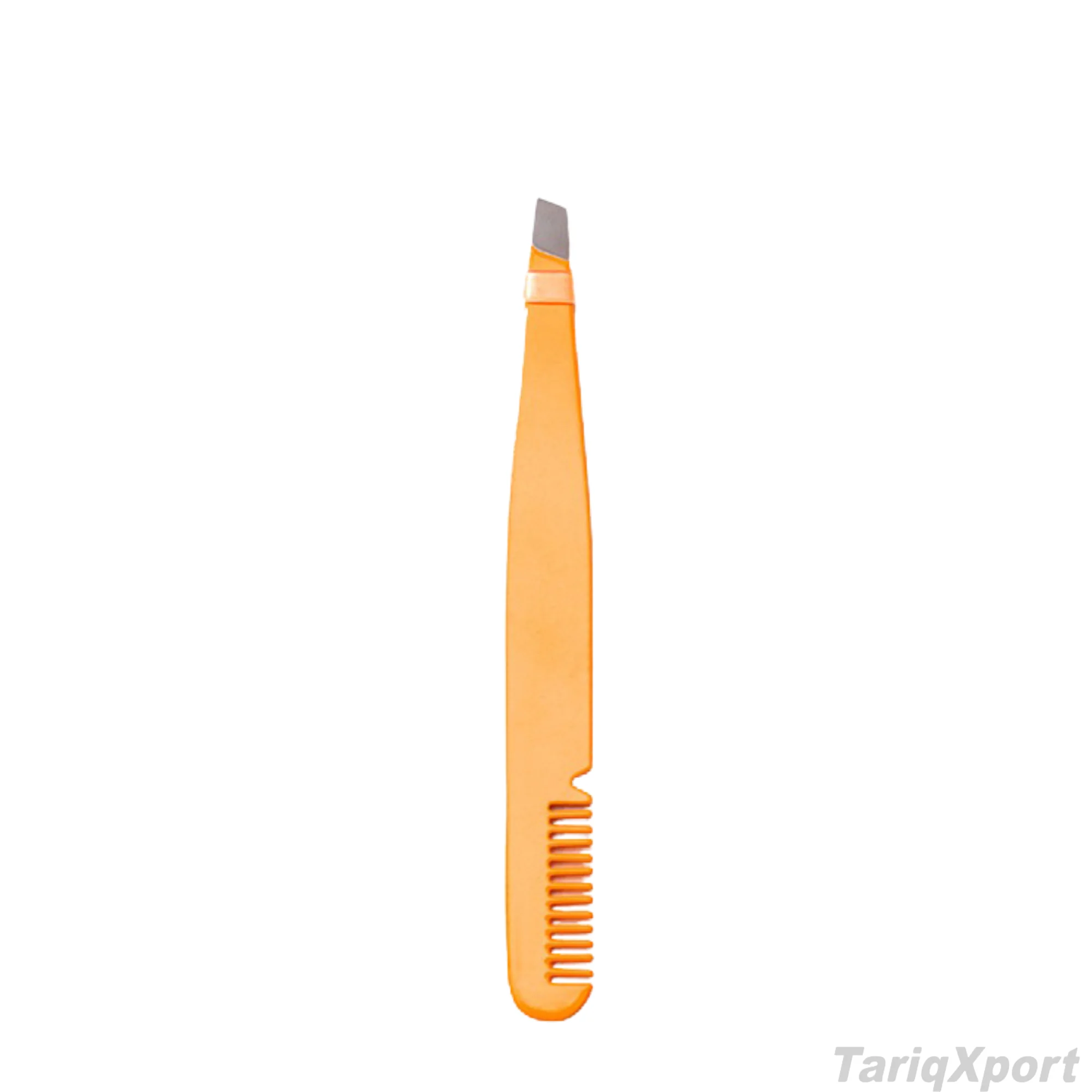 Wholesale High Quality Eco-friendly Stainless Steel Slanted Tip Eyebrow Comb Tweezers Custom Logo for Eyelash Trimming Eyebrow - Image 6