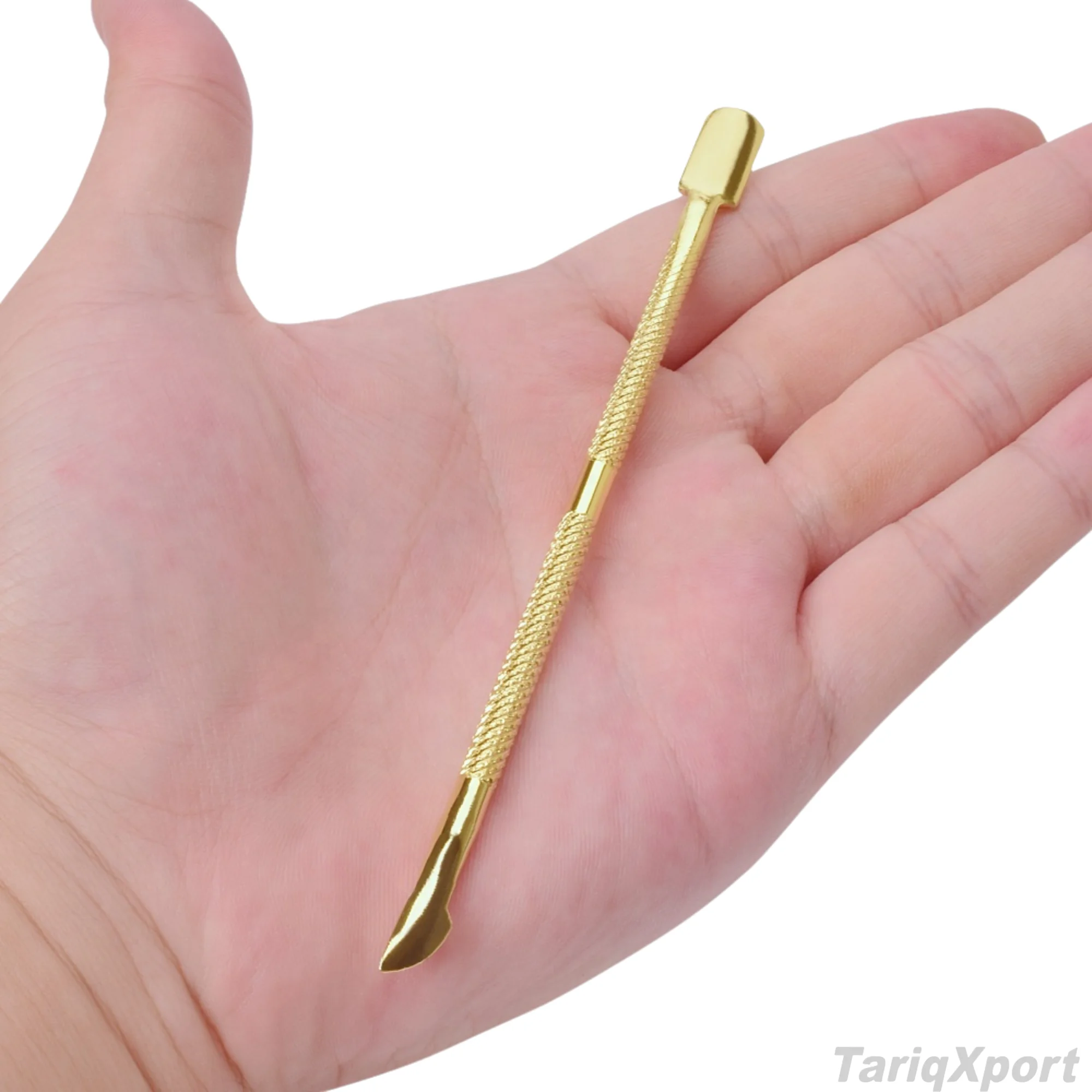 Pedicure Manicure Tools Nail File Dead Skin Push Cuticle Remover Cuticle Pusher Gold Stainless Steel Set Double-Use Non-Slip - Image 3
