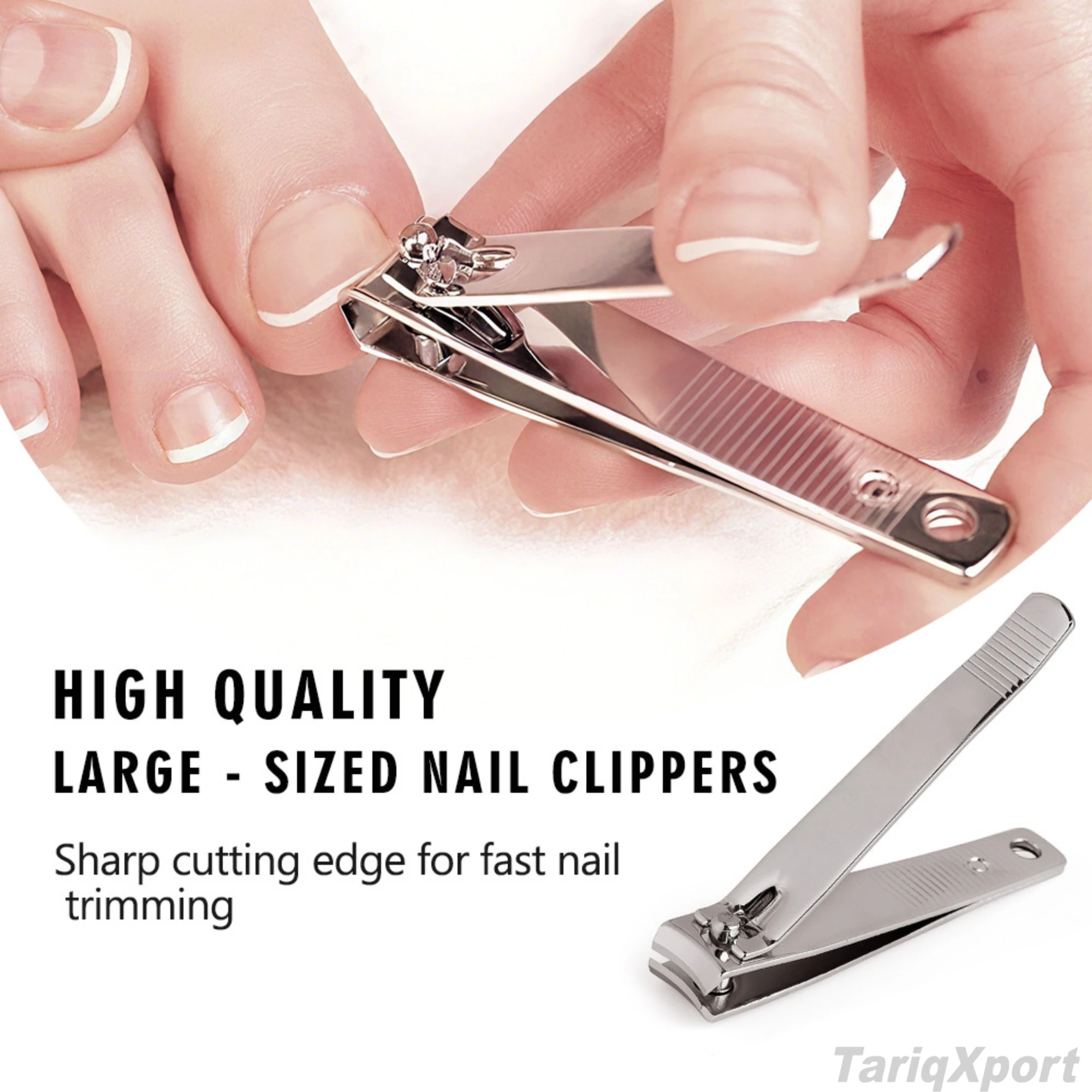 Professional Carbon Stainless Steel Silver Fingernail Clippers Big Nail Cutter for Nail Salon Manicure Pedicure Tool - Image 5