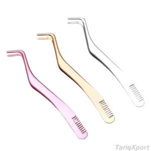 Professional 2-in-1 Double-Sided Printed DIY Mini False Lash Applicator Tool Stainless Steel Eyelash Extension Tweezers Comb