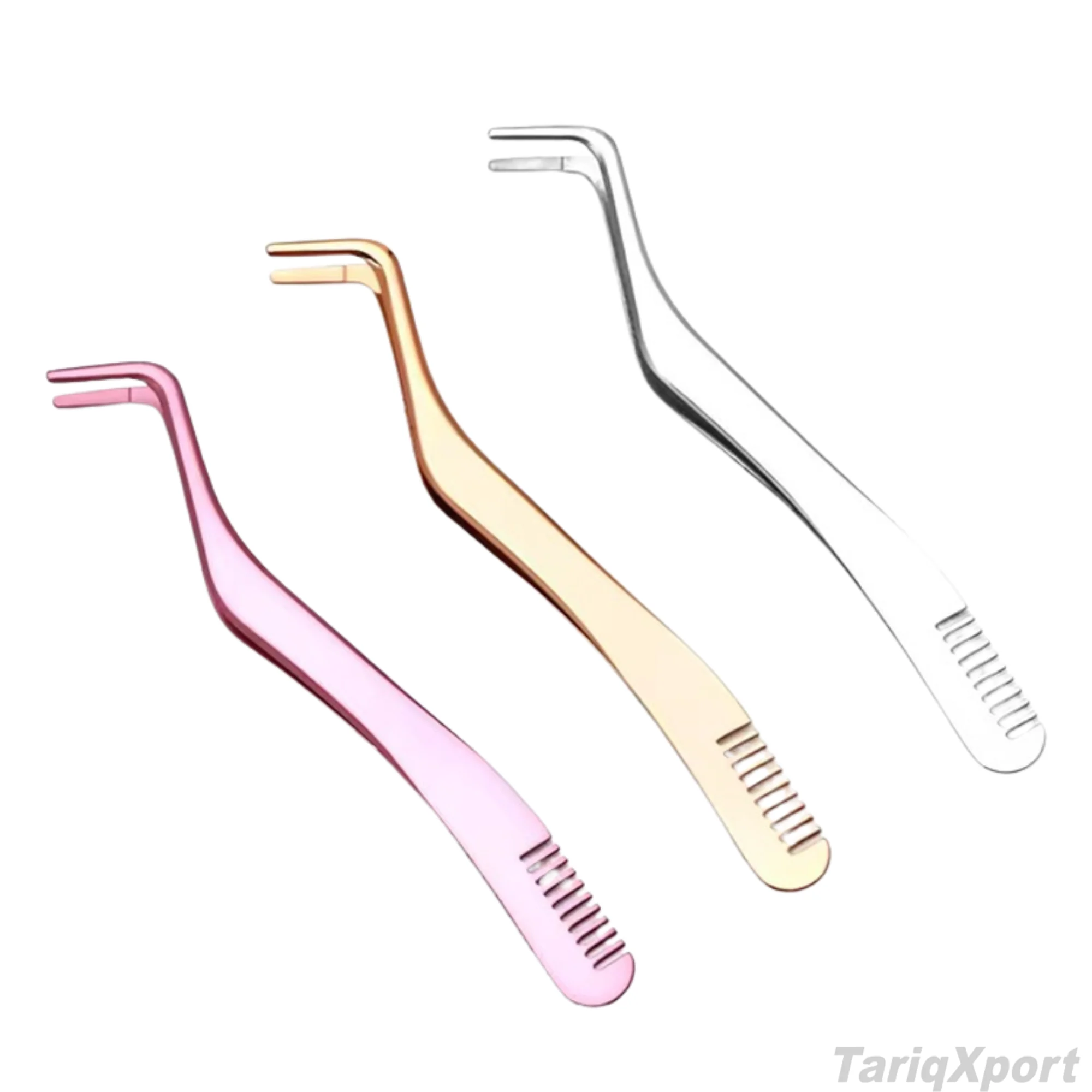 Professional 2-in-1 Double-Sided Printed DIY Mini False Lash Applicator Tool Stainless Steel Eyelash Extension Tweezers Comb - Image 2
