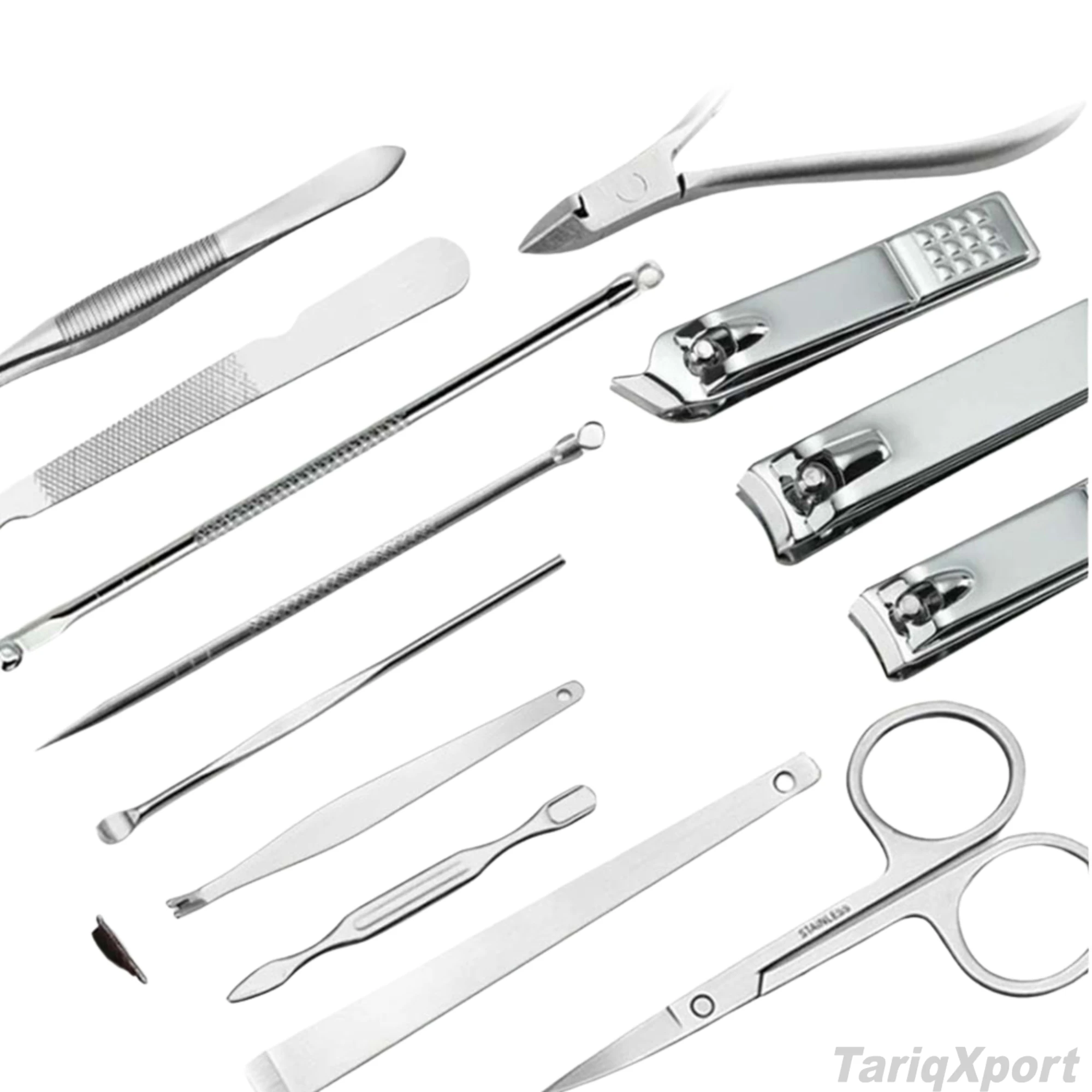 Professional Luxurious Stainless Steel Manicure Pedicure Kit Comfortable Handle 7 1 Tools Nail Cutter Cuticle Single Case Custom - Image 5