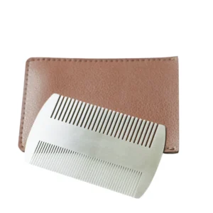 Wholesale Eco-Friendly Classic Double-Side Stainless Steel Engrave Logo Beard Comb Plastic for Salon Beard Grooming Kit for Men