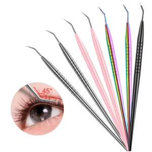 Professional False Eyelashes Tweezer Fake Eye Lash Applicator Beauty Salon Use Stainless Steel Custom Logo Lash Lifting Tool