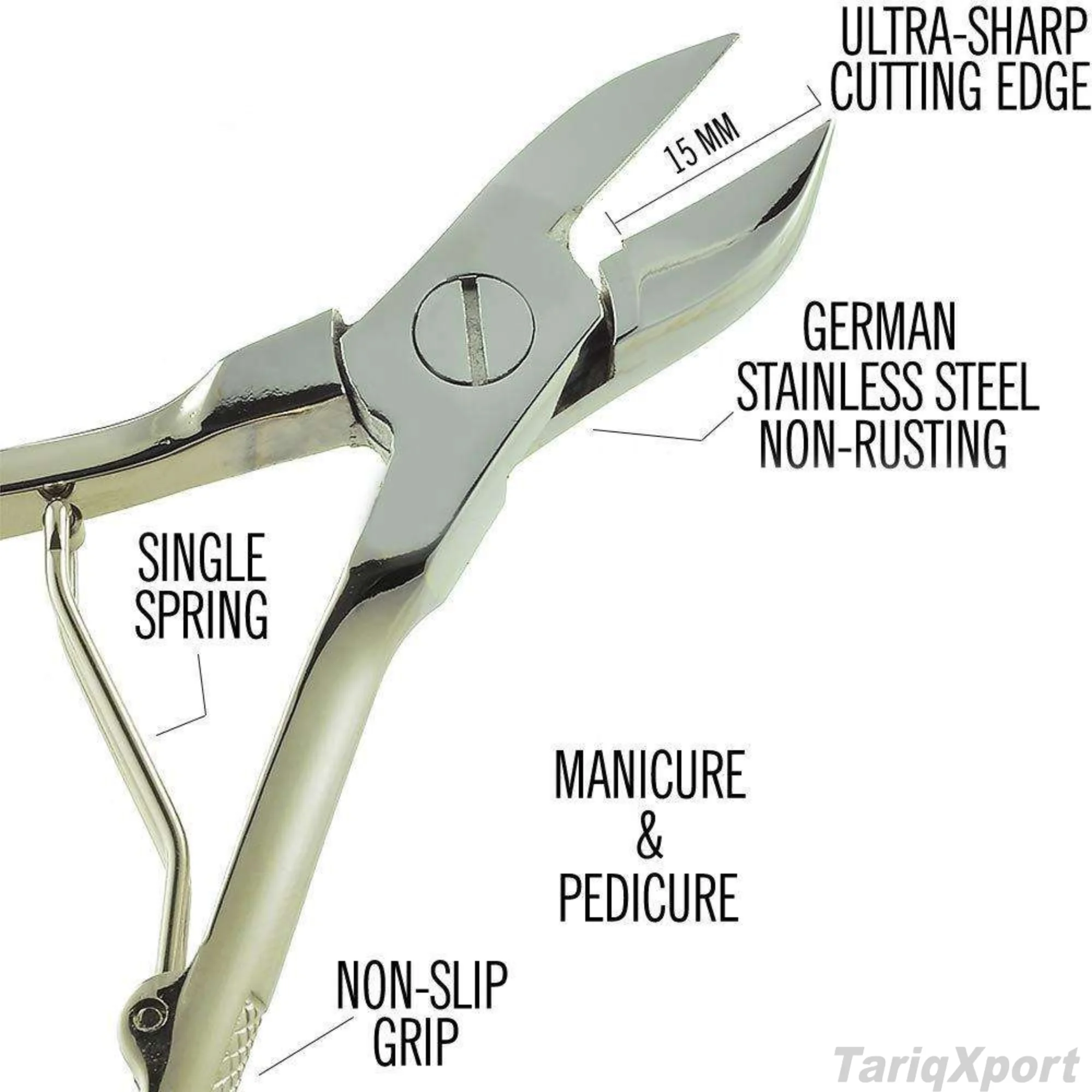 Nail Clipper Stainless Steel 15mm Jaw Flat Blade Sharp Tip Durable Toenail & Finger Use Adult Simple Wide Jaw Opening - Image 6