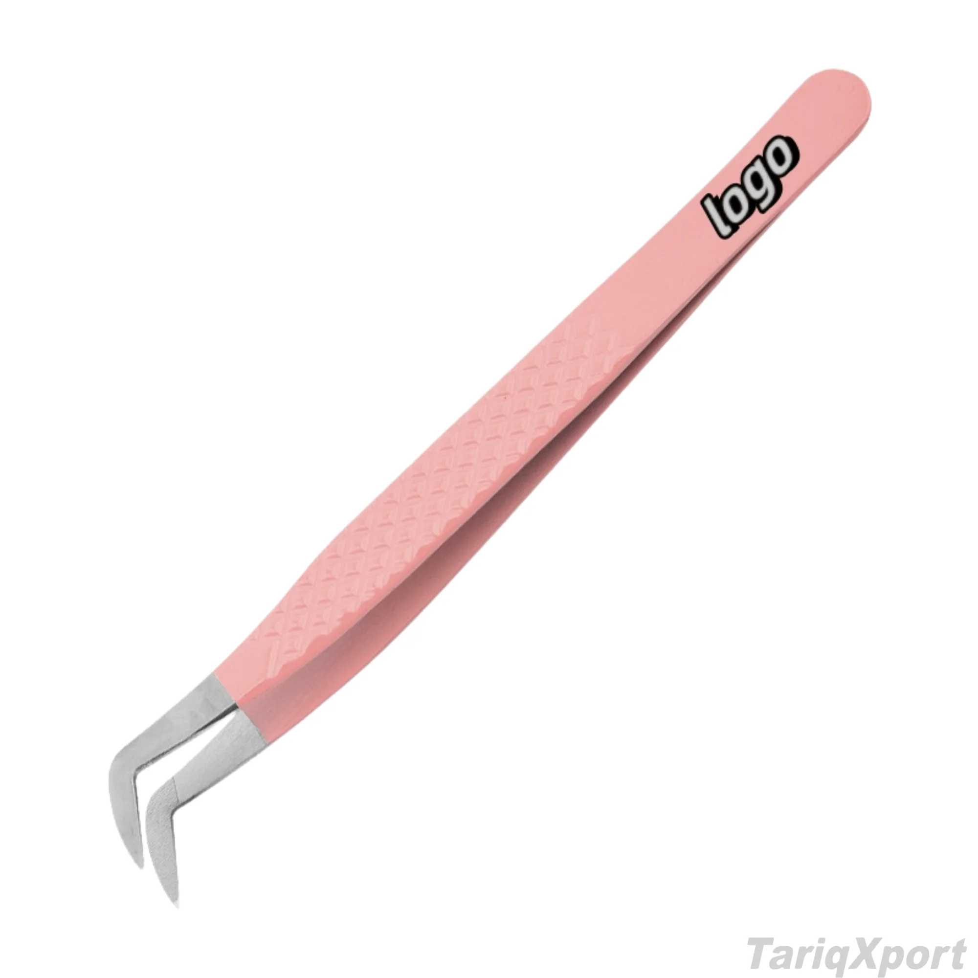 Anti-slip Professional Eyelash Extension Tweezers Stainless Steel Curved Tip Lashes Comfortable Handle Custom Logo - Image 3