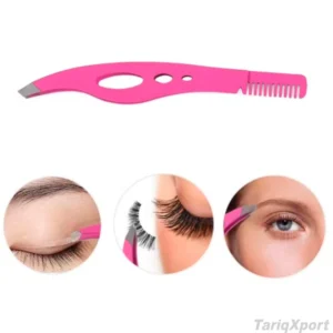 Professional Luxury Stainless Steel Eyebrow Comb Tweezer Hair Removal Grooming Tool Comfortable Handle for Salon Personal Use