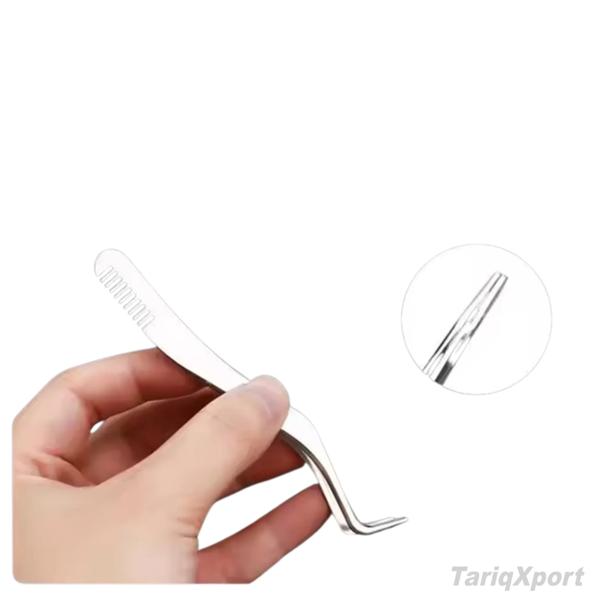 Professional 2-in-1 Double-Sided Printed DIY Mini False Lash Applicator Tool Stainless Steel Eyelash Extension Tweezers Comb - Image 5
