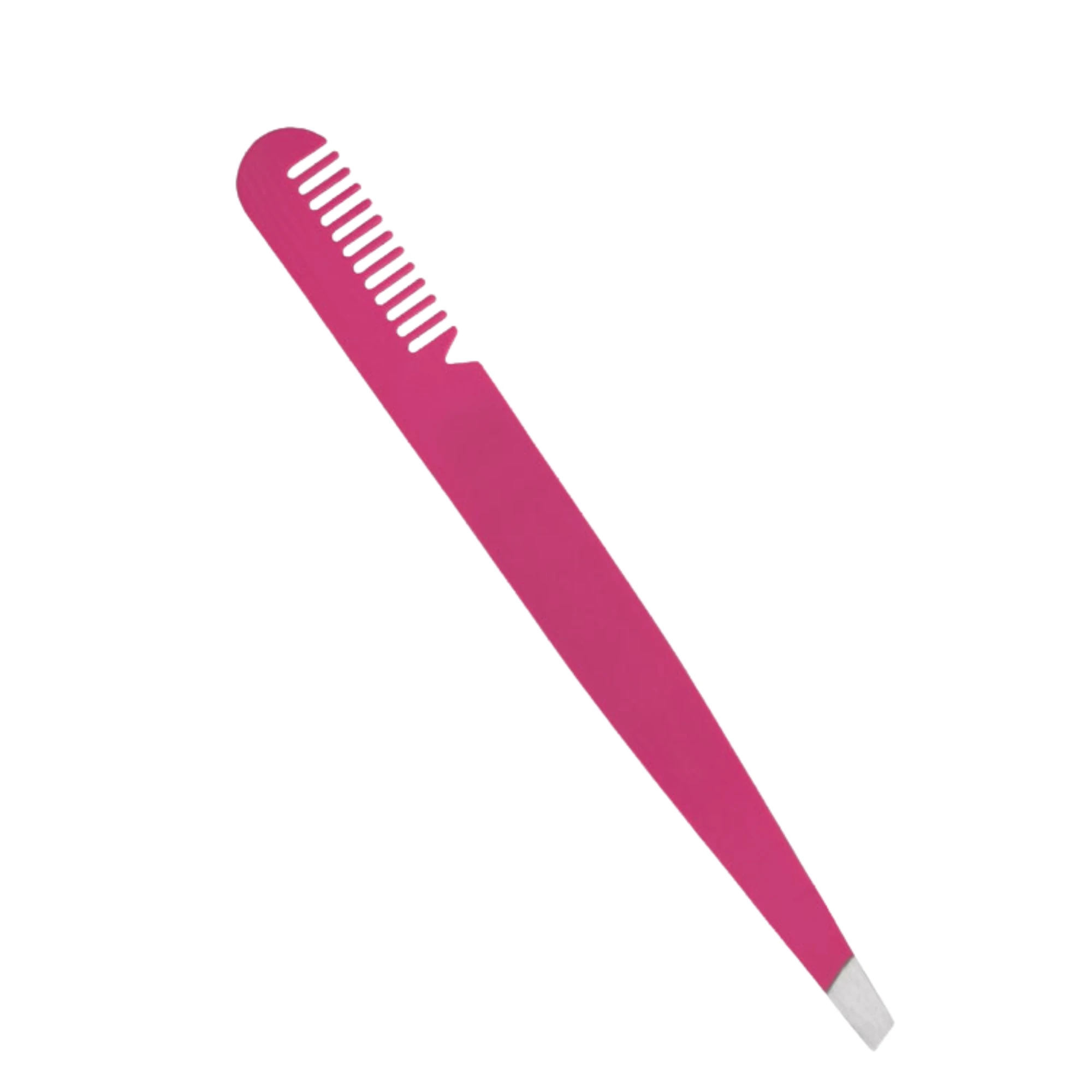 Wholesale Stainless Steel Eyelash Extension Tweezers Private Label Eyebrow Tweezers Slanted Tip Makeup Tool