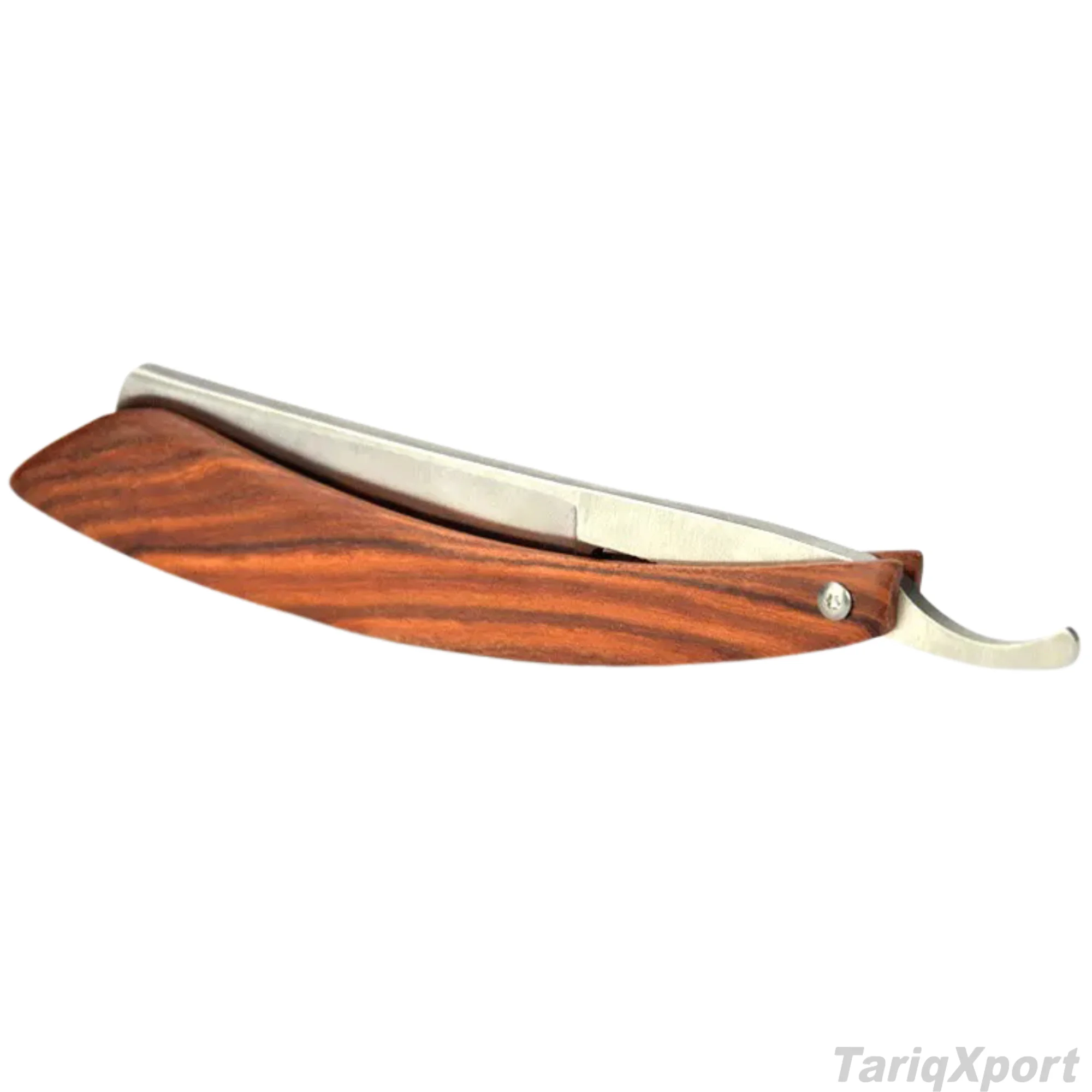 Professional Solid Stainless Steel Shaving Razor Custom Logo Barber Cut Throat Wooden Handle Single Blade Non-Disposable for Men - Image 5