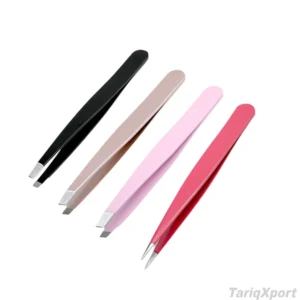 Top 3-in-1 Curved & Pointed Tip Stainless Steel Eyebrow Tweezer Set Eco-Friendly Luxury Design with PU Bag-Lightweight