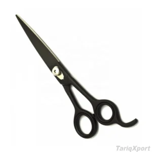 Professional Hair Scissors Stainless Steel Sharp Blade Black Plastic Handle Right Handed Long Handle