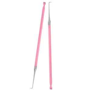 Professional Stainless Steel Pink Custom Logo Smooth Tip Durable Comfortable Handle Portable Handheld Lash Lifter Tool Salon Use
