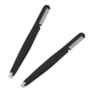 Professional Salon Quality Luxury Handmade Pointed Comb Tweezers Eyebrow Eyelash Grooming Stainless Steel Comfortable Handle