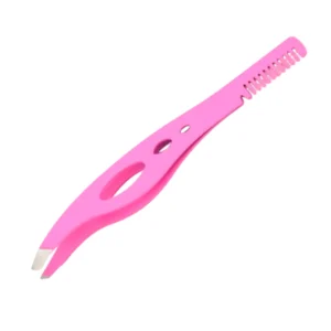 Professional Luxury Stainless Steel Eyebrow Comb Tweezer Hair Removal Grooming Tool Comfortable Handle for Salon Personal Use
