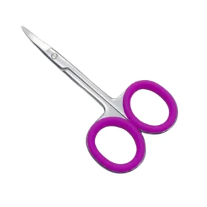 High Quality Straight Sharp Eyebrow Trimming Scissors Removable Anti-skid Pink Rubber Ring Eyebrow Makeup Costum Logo