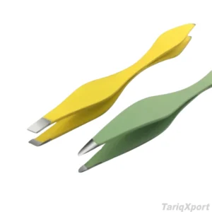 Stainless Steel Curved Double Sided Eyebrow Tweezers Pointed Tip Precision Brow Shaping Professional Beauty Salon Tool