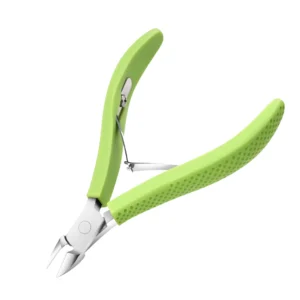Professional Nail Cuticle Cutter Remover Nippers Stainless Steel Non-Slip Silicone Handle Light Green CE Toenail Gift Box